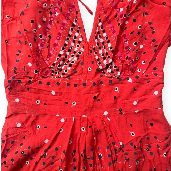 Free People Coryn Coral Orange Print Long Sleeve Dress, sz 0 - Picture 10 of 14